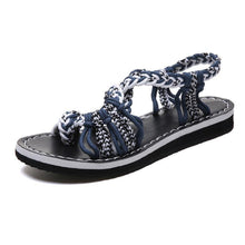 Load image into Gallery viewer, Color Matching Knot Beach Sandals Toe Sandals