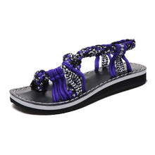 Load image into Gallery viewer, Color Matching Knot Beach Sandals Toe Sandals