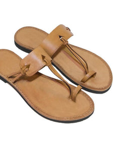 Plain Flat Peep Toe Casual Comfort Sandals