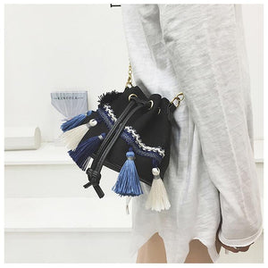 National Wind Mini Diagonal Canvas Bucket Bag