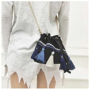 National Wind Mini Diagonal Canvas Bucket Bag