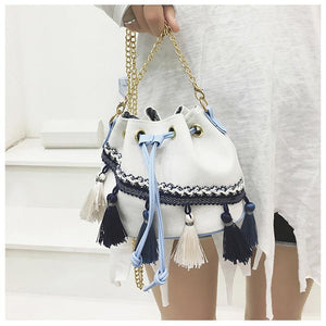 National Wind Mini Diagonal Canvas Bucket Bag