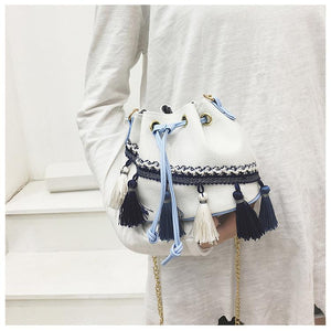 National Wind Mini Diagonal Canvas Bucket Bag