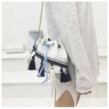 Load image into Gallery viewer, National Wind Mini Diagonal Canvas Bucket Bag