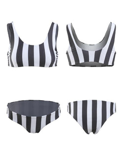 Blue Stripe Two-Piece Swimming Suit