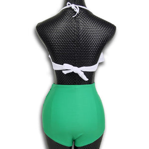 High waist sexy swimsuit white lace green pants for ladies