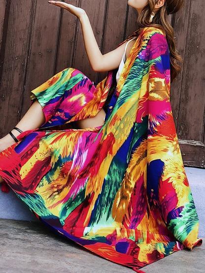 Fringed retro ethnic wind totem cotton and linen sunscreen shawl-5