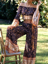 Load image into Gallery viewer, High Waistband Wide Tube Leg Pants Bohemian Print Waist Trousers