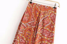Load image into Gallery viewer, Bohemian Printed Stitching Pocket Flared Pants