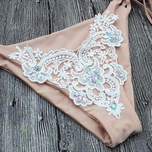 Sexy Sequined Lace Split Sexy Swimsuit