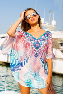 Chiffon Printed Loose Large Size Holiday Blouse