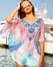 Load image into Gallery viewer, Chiffon Printed Loose Large Size Holiday Blouse