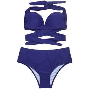 Solid Bikini Two Piece Set