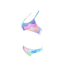 Load image into Gallery viewer, Rainbow print lollipop split swimsuit
