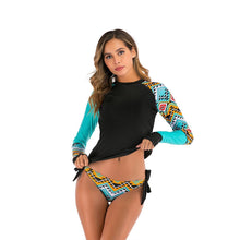 Load image into Gallery viewer, Split color printed split bikini
