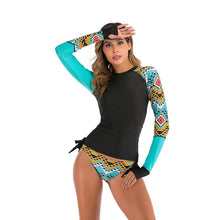 Load image into Gallery viewer, Split color printed split bikini