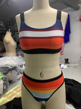 Load image into Gallery viewer, Women&#39;s Large Size Swimwear Print Triangle Split Swimsuit