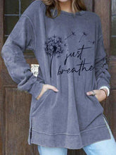 Load image into Gallery viewer, Just Breathe Dandelion Print Sweatshirt for Women