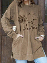 Load image into Gallery viewer, Just Breathe Dandelion Print Sweatshirt for Women
