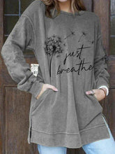 Load image into Gallery viewer, Just Breathe Dandelion Print Sweatshirt for Women