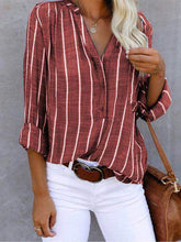 Load image into Gallery viewer, Simple Fashion Printed Striped Shirt Woman