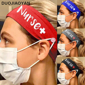 Elastic Milk Silk Nurse Button Mask Bundle Hairband Sports Yoga Headband Hair Ornaments