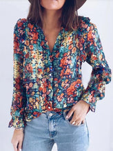 Load image into Gallery viewer, New Women&#39;s Fashion Long-sleeved Floral Top Loose Shirt