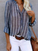 Load image into Gallery viewer, Simple Fashion Printed Striped Shirt Woman