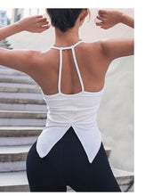 Load image into Gallery viewer, Solid color Yoga Top with Bra Pad Autumn and Winter New Yoga T-shirt Women Slim Fit Fitness Vest Breathable Sweat Sports Top with Bra Pad