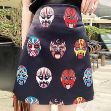Load image into Gallery viewer, Summer New Temperament National Style Facebook Print Short Skirt