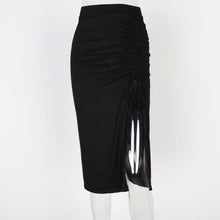 Load image into Gallery viewer, Women&#39;s Summer High Waist Slit Drawstring Bag Hip Slim Bottoming Skirt