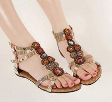 Load image into Gallery viewer, Vintage Bohemia Beach Flat Heel Sandals