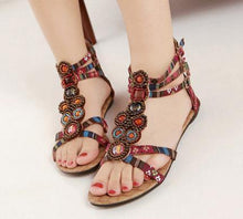 Load image into Gallery viewer, Vintage Bohemia Beach Flat Heel Sandals