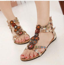 Load image into Gallery viewer, Vintage Bohemia Beach Flat Heel Sandals