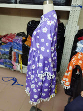 Load image into Gallery viewer, Summer New Style Printed Daisy Ruffled Fringed V-neck Dress