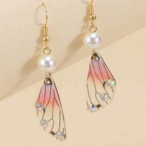 Retro temperament butterfly wings long bridal earrings ladies fashion animal earrings simulation earrings