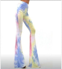 Load image into Gallery viewer, New Tie-dye Print Fashion Slim Flared Pants