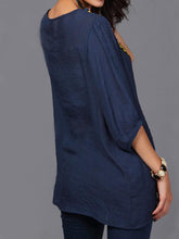 Load image into Gallery viewer, Unique Bohemia Half Sleeve Embroidery Blouse Tops