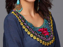 Load image into Gallery viewer, Unique Bohemia Half Sleeve Embroidery Blouse Tops
