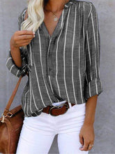 Load image into Gallery viewer, Simple Fashion Printed Striped Shirt Woman