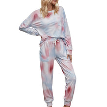 Load image into Gallery viewer, Autumn women&#39;s gradient pajamas tie-dyed long-sleeved trousers home service two-piece suit