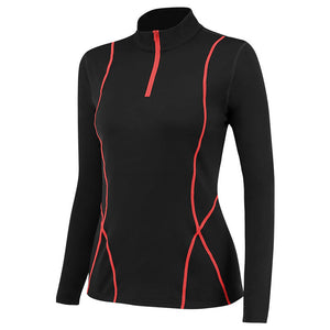 Women's autumn and winter fleece long-sleeved yoga sportswear fitness running slim top half zipper sweater