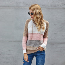 Load image into Gallery viewer, Street Fashion Autumn and Winter Knitted Hoodie Sweater Women Wear Long-sleeved Blouse