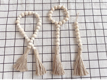 Load image into Gallery viewer, Log color tassel Wood Bead Pendant DIY handmade jewelry accessories string hemp rope Home Decoration pendant