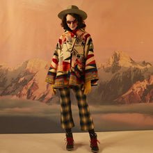 Load image into Gallery viewer, Long-sleeved hooded coat printed woolen coat