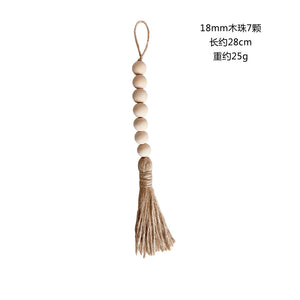 Log color tassel Wood Bead Pendant DIY handmade jewelry accessories string hemp rope Home Decoration pendant