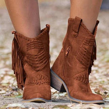 Load image into Gallery viewer, Large-yard tasser boots with a thick-heeled side zippered women&#39;s boots Female Boots.