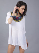 Load image into Gallery viewer, Unique Bohemia Half Sleeve Embroidery Blouse Tops