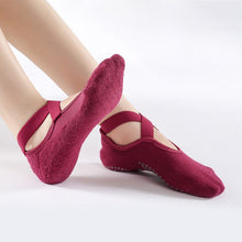 Load image into Gallery viewer, Cotton cross antiskid Yoga socks ballet Pilates sports dispensing terry socks children