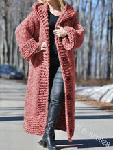 Load image into Gallery viewer, Autumn winter cardigan solid color medium length thick thread sweater sweater coat